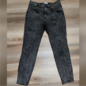 Pistola High Rise Stretchy Trendy Black Acid Wash Denim Skinny Jeans Size 33